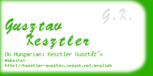 gusztav kesztler business card